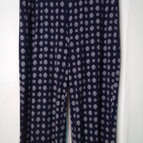 Vince Camuto Pants Women S Pull On Elastic Waist Soft Stretched Pattern Blue - Picture 4 of 16